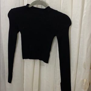 Mock neck cropped sweater